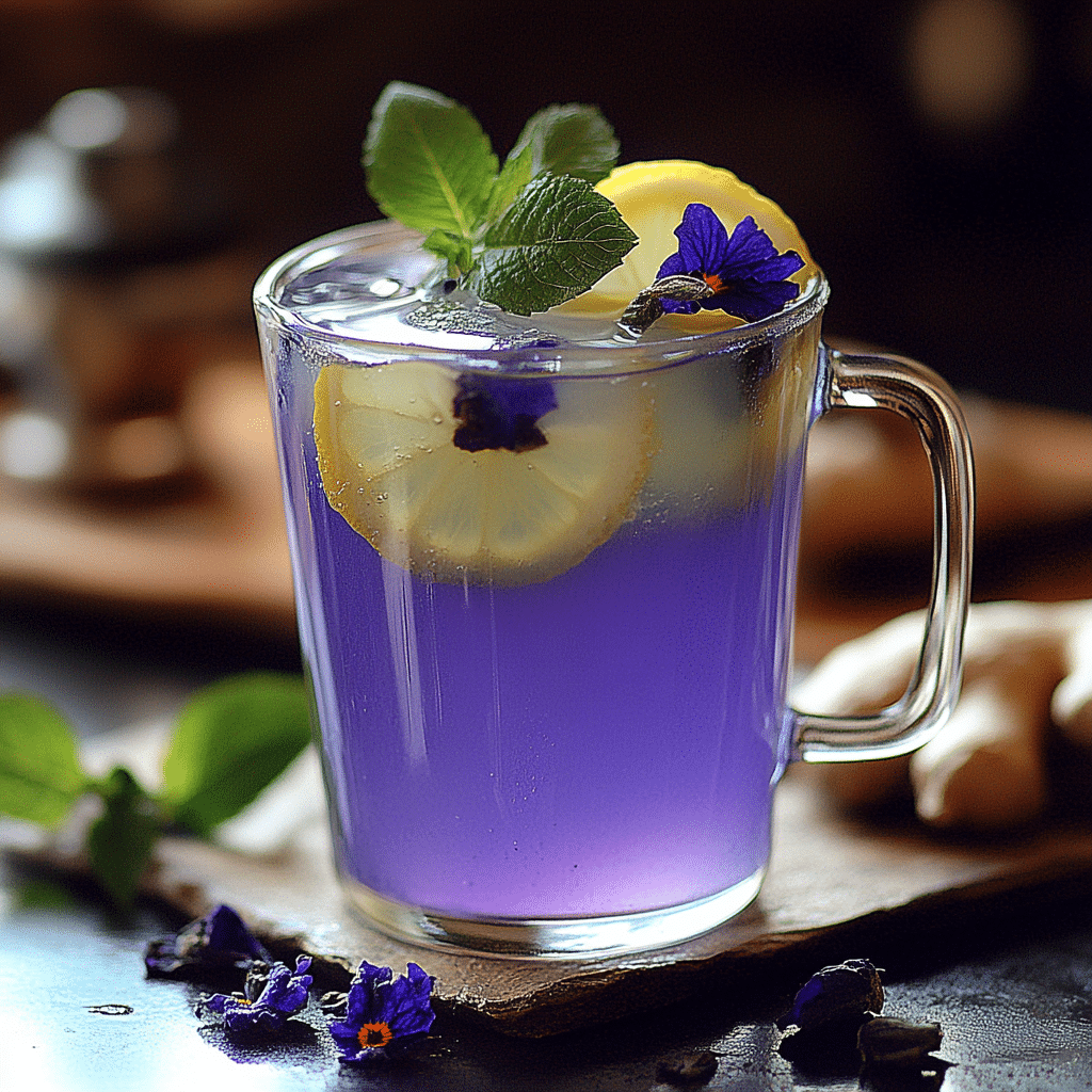 Natural Mounjaro recipe with butterfly pea and lemon