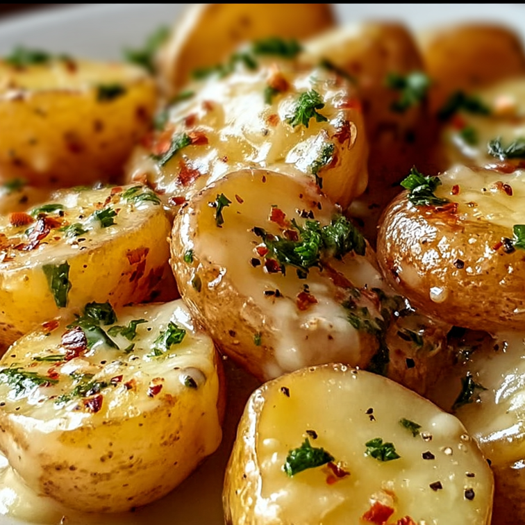 Creamy Garlic Baby Potatoes