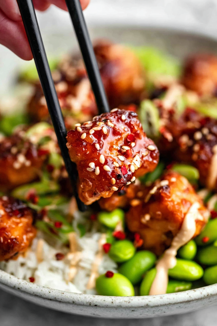 Honey Sriracha Salmon Bowls