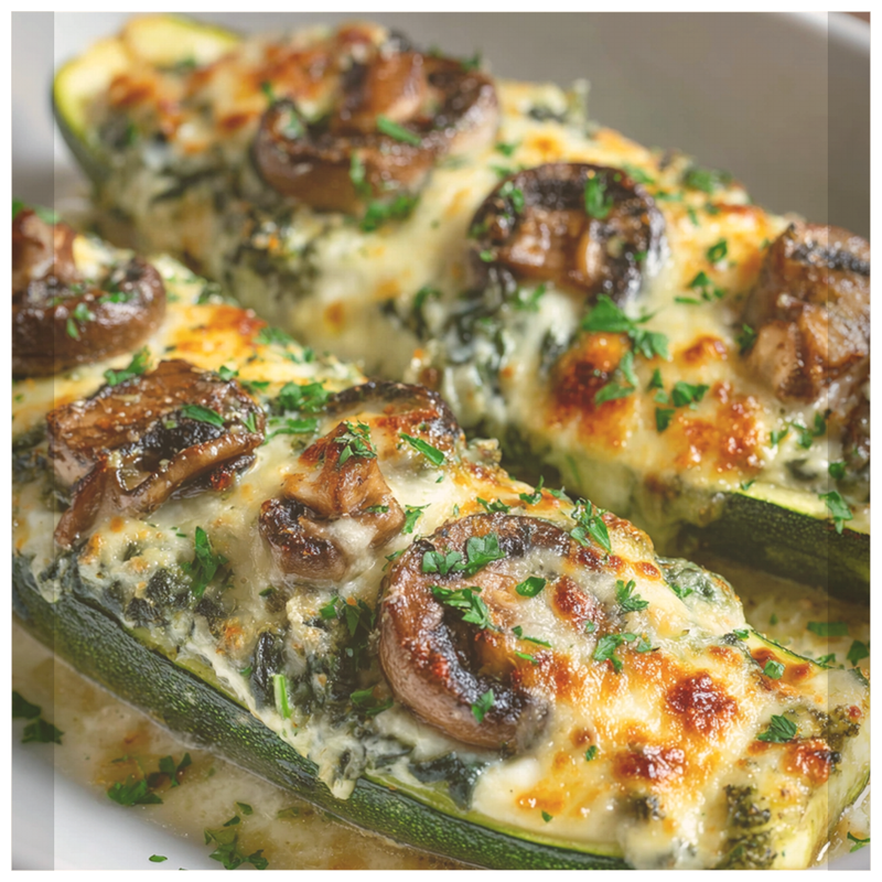 Spinach Mushroom and Ricotta Stuffed Zucchini Boats: A Healthy Low-Carb Delight 5 Spinach Mushroom and Ricotta Stuffed Zucchini Boats Ingredients