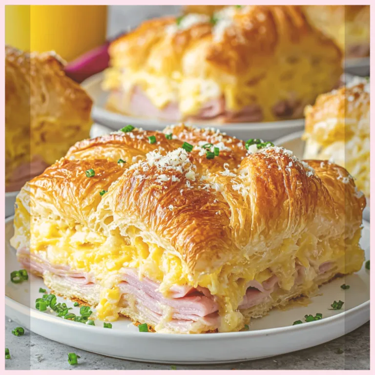 Ham and Cheese Croissant Breakfast Casserole Recipe