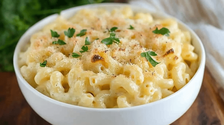 Irish Cheddar Stout Mac and Cheese Bake recipe - creamy baked pasta dish